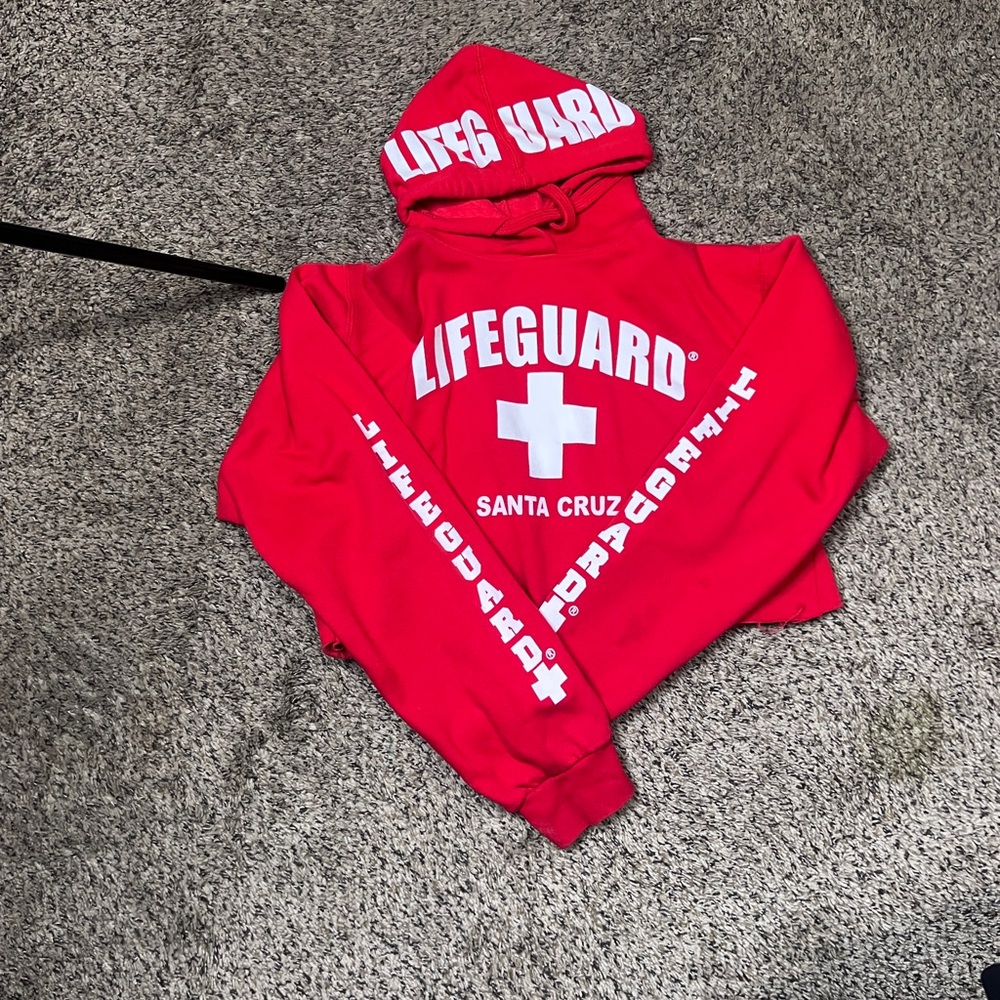 Santa Cruz Red Hooded Sweatshirt cropped
